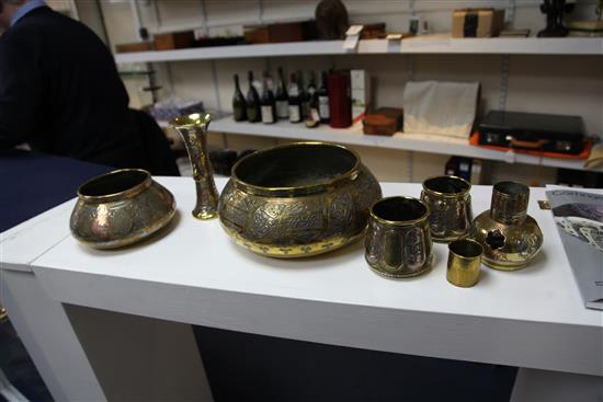 A collection of assorted Cairo ware,